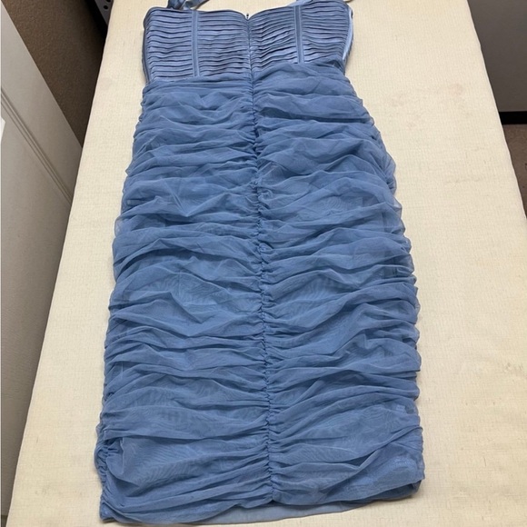 House of CB M baby blue corset mesh midi dress - Picture 8 of 14